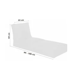 Pouf chaise longue extérieur orange ARTA