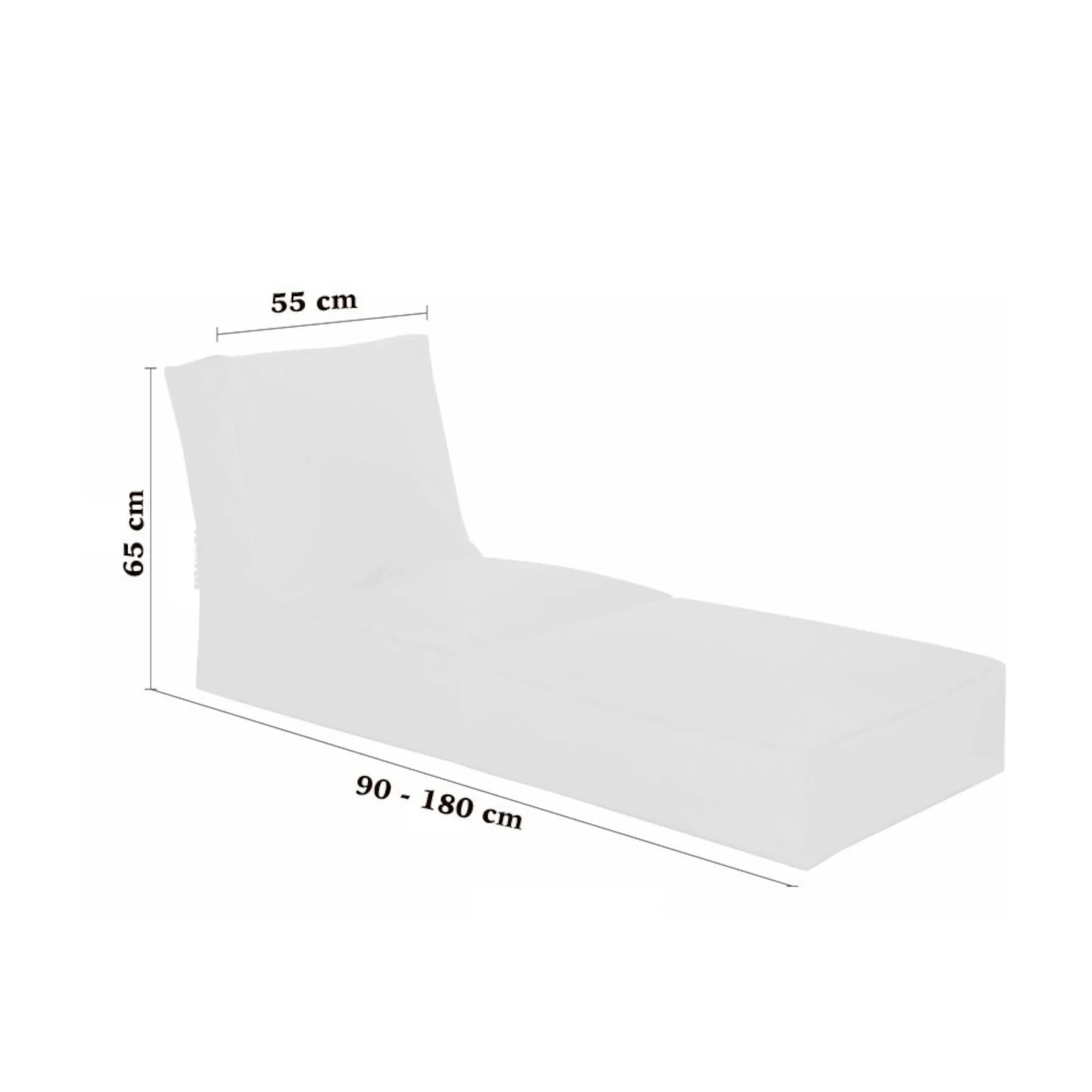 Pouf chaise longue extérieur orange ARTA
