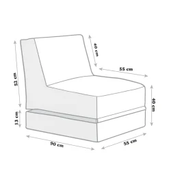 Pouf chaise longue extérieur rouge ARTA