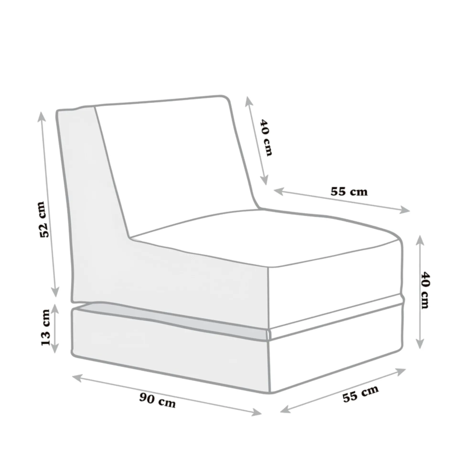 Pouf chaise longue extérieur rouge ARTA