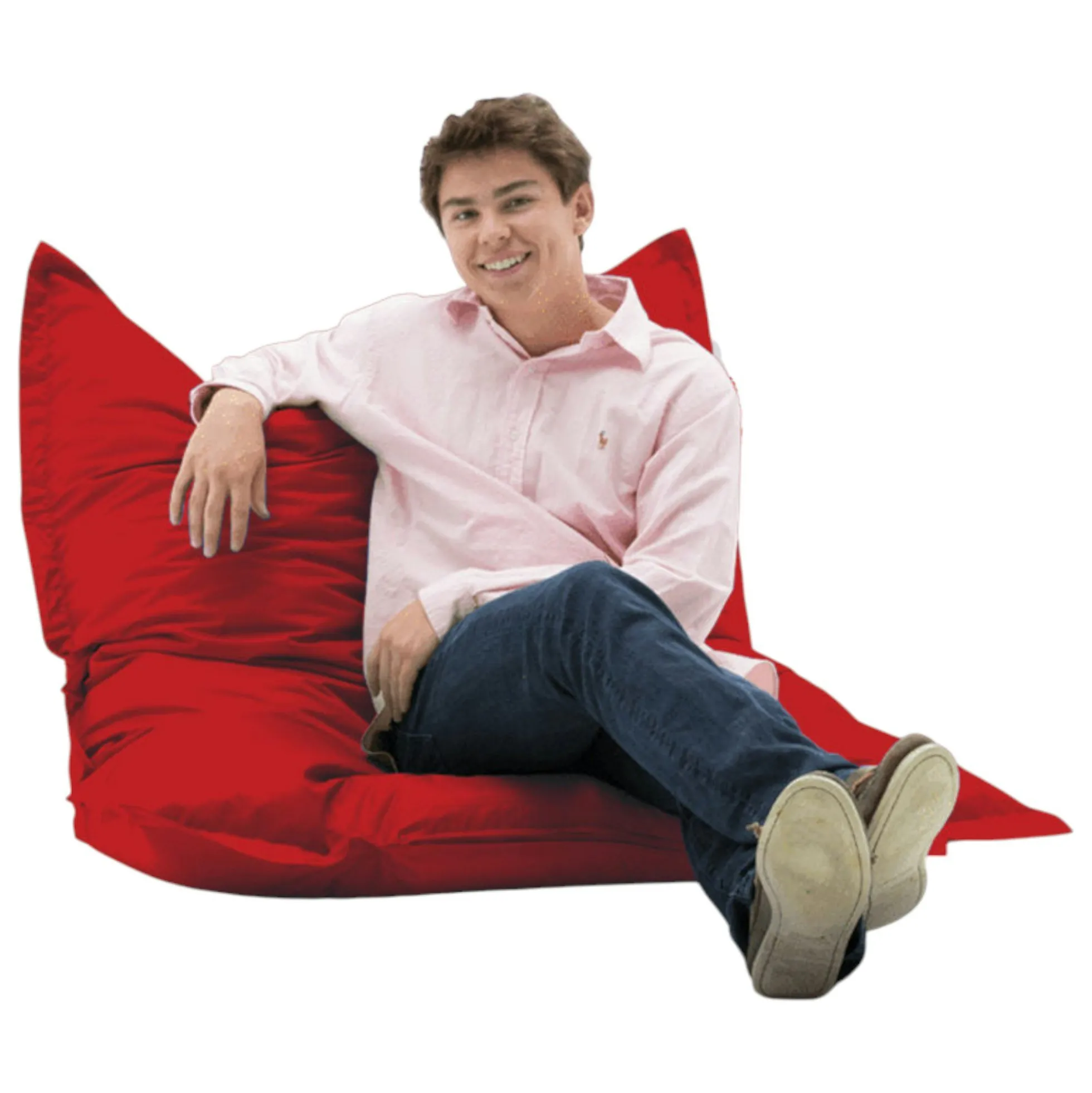 Pouf coussin de sol extérieur rouge - 100 cm ARTA