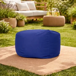 Pouf cube d'extérieur bleu ARTA