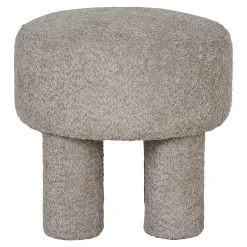 Pouf de salon gris clair sur pieds BRUGES