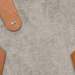 Pouf design cendre avec poignée en bois IENA