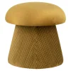 Pouf design forme champignon, couleur moutarde BRUGES