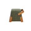 Pouf design kaki avec poignée en bois IENA