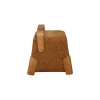 Pouf design moutarde avec poignée en bois IENA