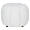 Pouf en tissu blanc cassé BERLIN