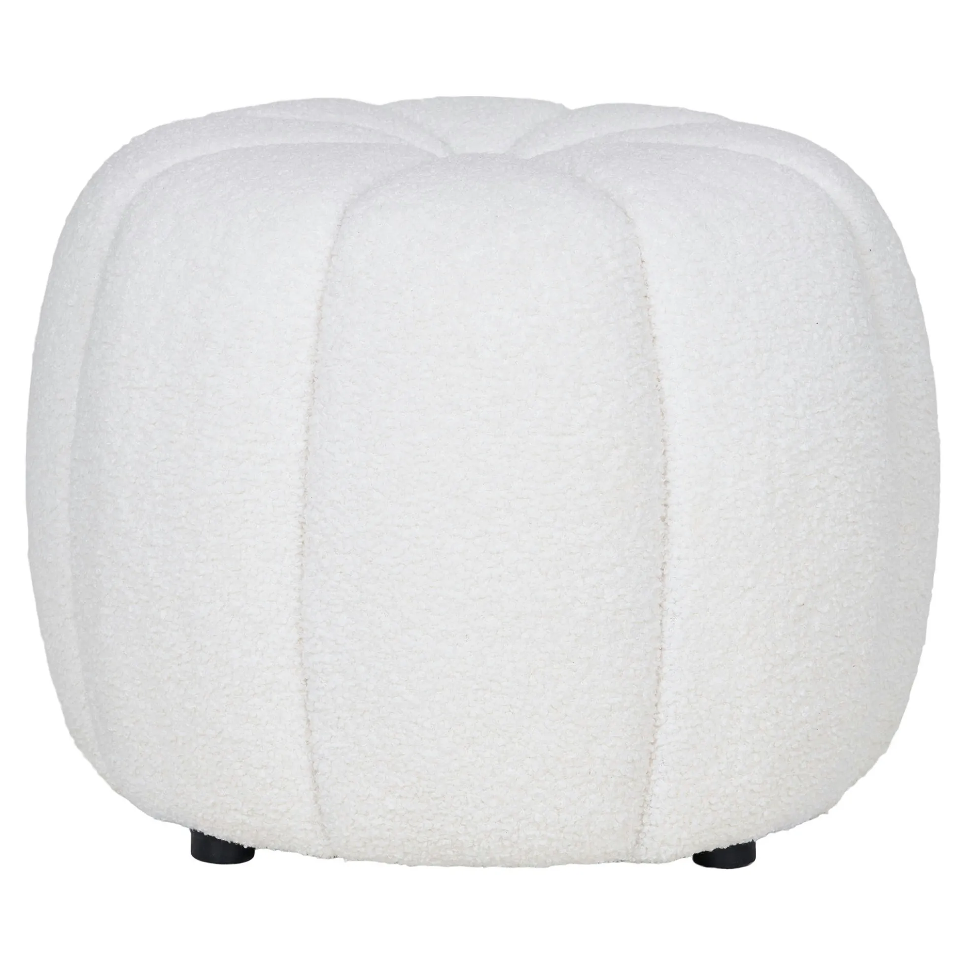 Pouf en tissu blanc cassé BERLIN