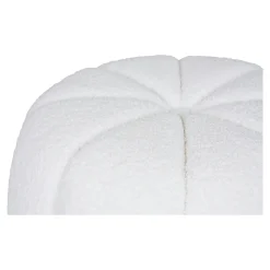 Pouf en tissu blanc cassé BERLIN