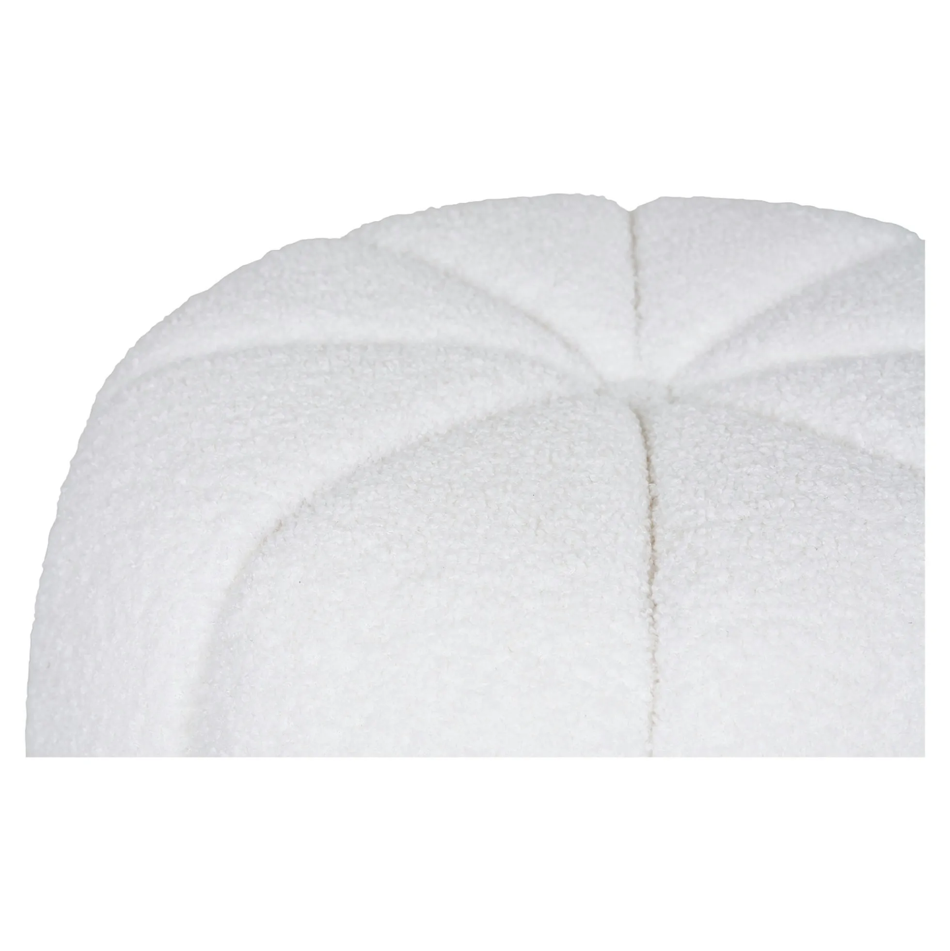Pouf en tissu blanc cassé BERLIN