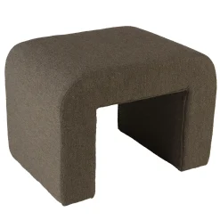Pouf en tissu petite bouclette taupe foncé COLOMBUS