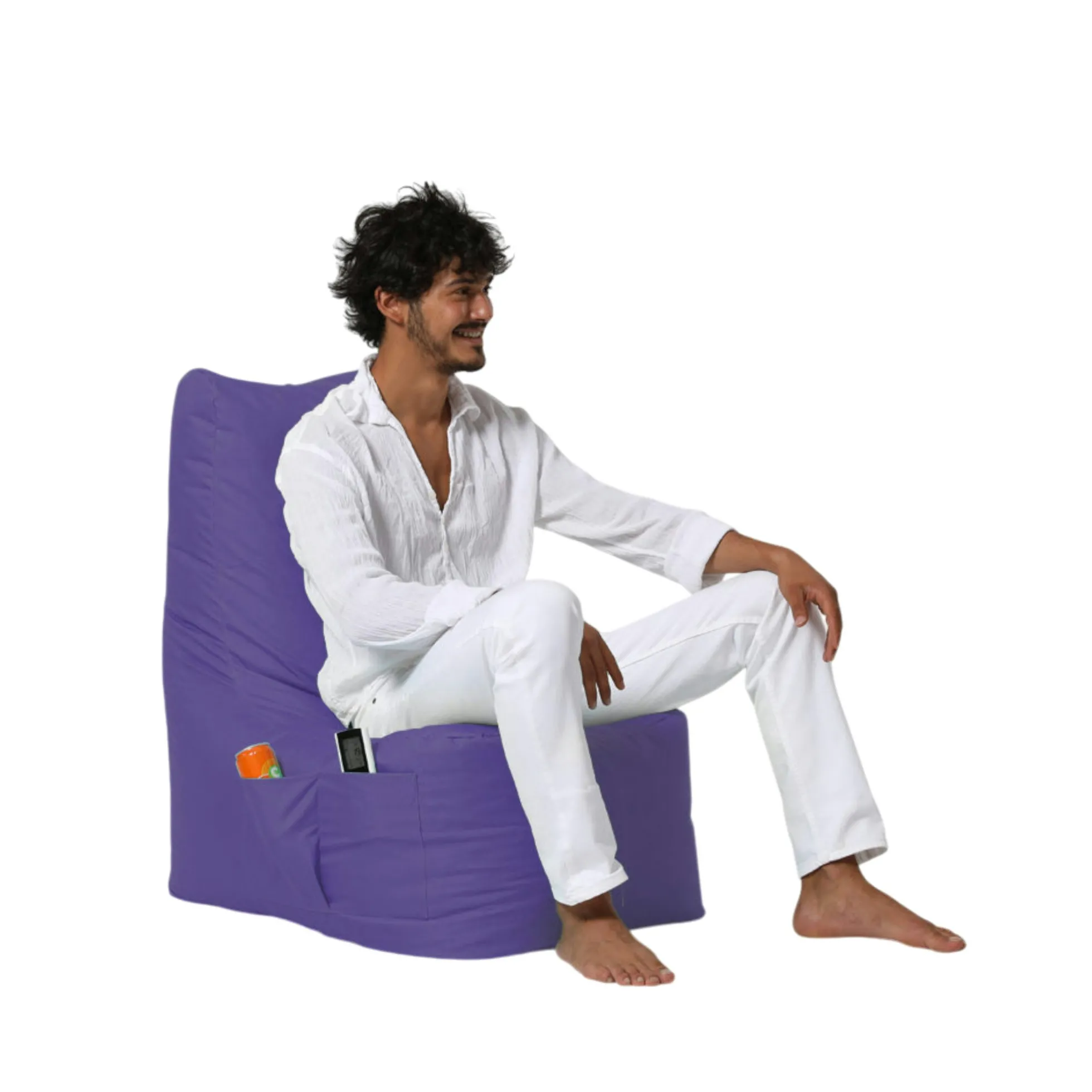 Pouf extérieur à dossier haut violet ARTA