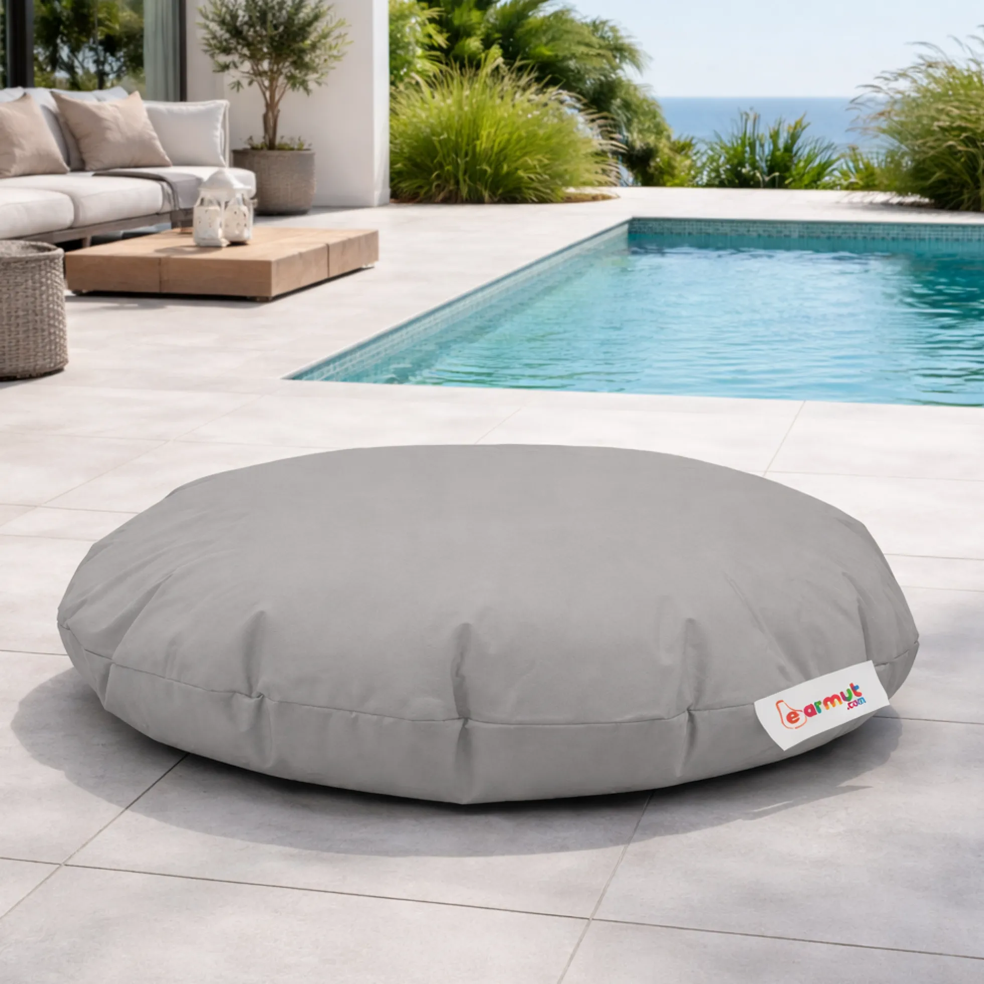 Pouf extérieur imperméable gris 2 positions ARTA