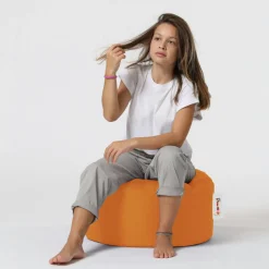 Pouf extérieur imperméable orange - forme ronde ARTA