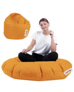 Pouf extérieur imperméable orange 2 positions ARTA
