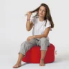 Pouf extérieur imperméable rouge - forme ronde ARTA