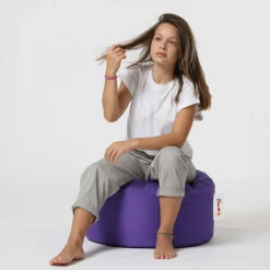 Pouf extérieur imperméable violet - forme ronde ARTA