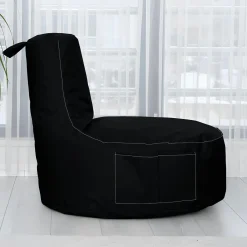 Pouf extérieur noir avec poches ARTA