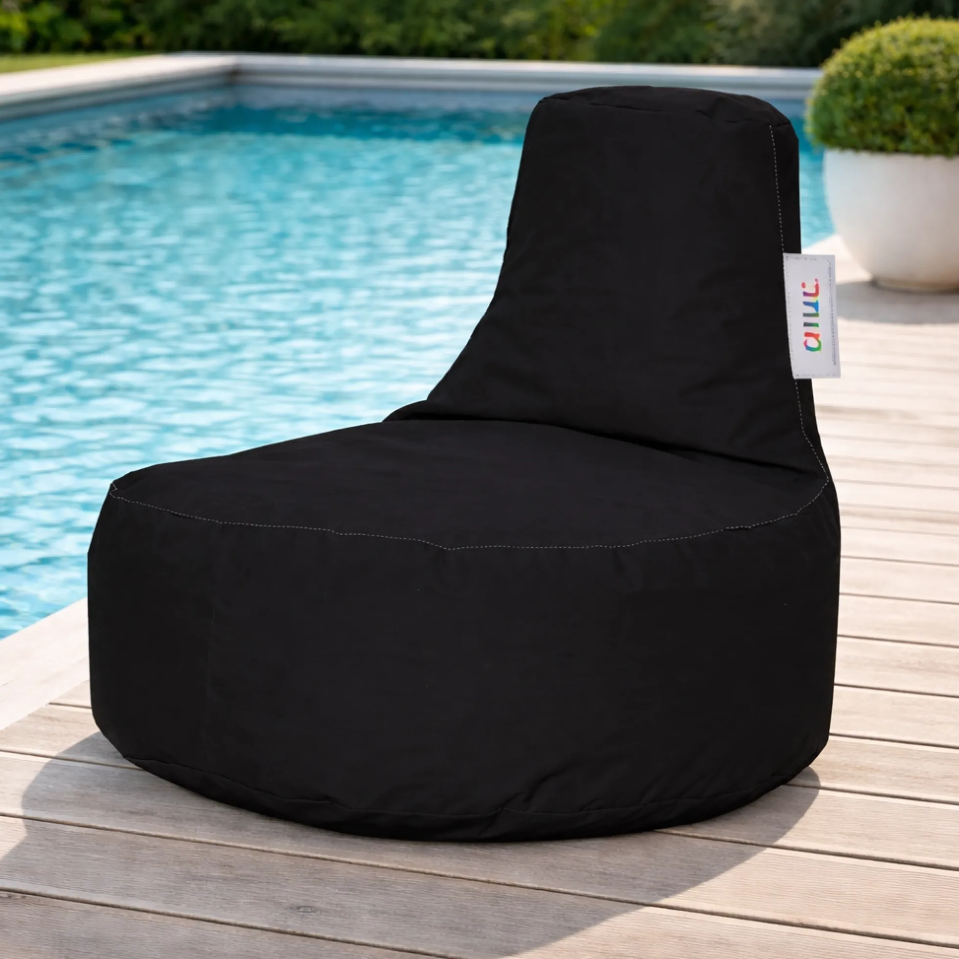 Pouf extérieur noir avec poches ARTA