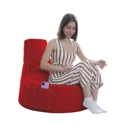 Pouf extérieur rouge avec poches ARTA