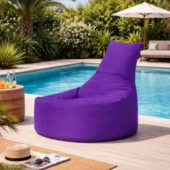 Pouf extérieur violet avec dossier ARTA