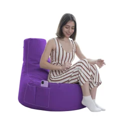 Pouf extérieur violet avec poches ARTA
