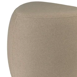 Pouf forme triangle en tissu effet velours beige foncé COLOMBUS