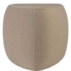 Pouf forme triangle en tissu effet velours beige foncé COLOMBUS