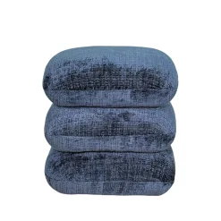 Pouf pivotant bleu nuit effet coussins empilés IENA