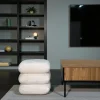 Pouf pivotant écru effet coussins empilés IENA