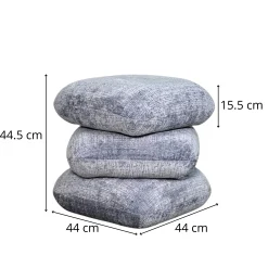Pouf pivotant écru effet coussins empilés IENA