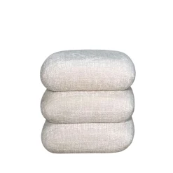 Pouf pivotant écru effet coussins empilés IENA