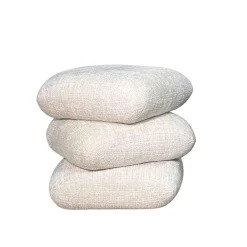 Pouf pivotant écru effet coussins empilés IENA