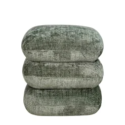 Pouf pivotant vert effet coussins empilés IENA