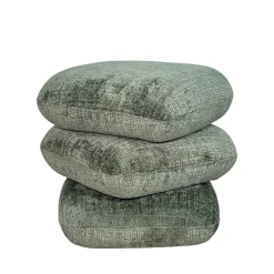 Pouf pivotant vert effet coussins empilés IENA