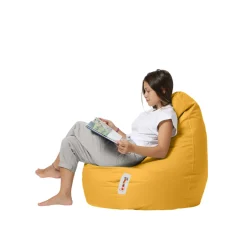 Pouf poire extérieur jaune ARTA
