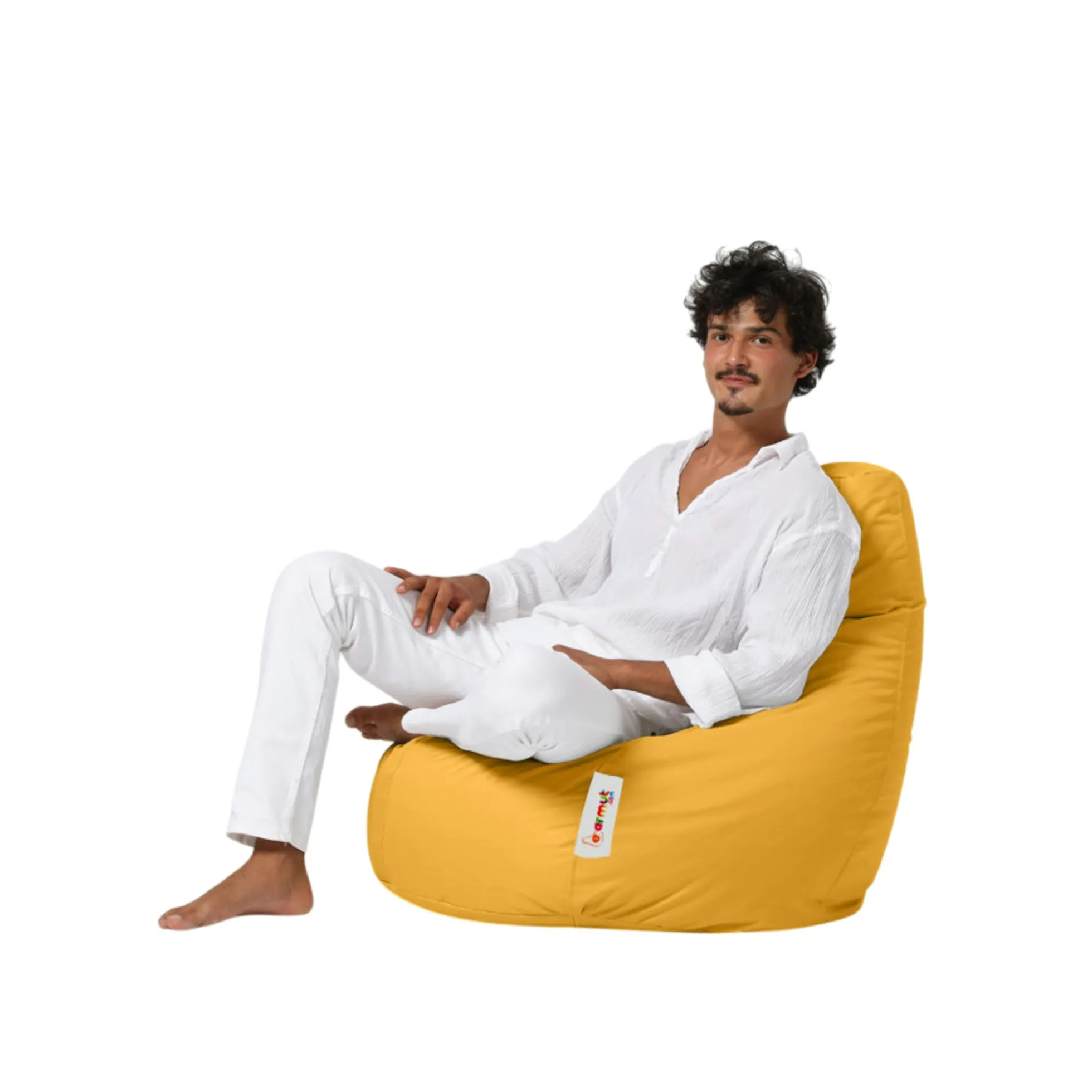 Pouf poire extérieur jaune ARTA