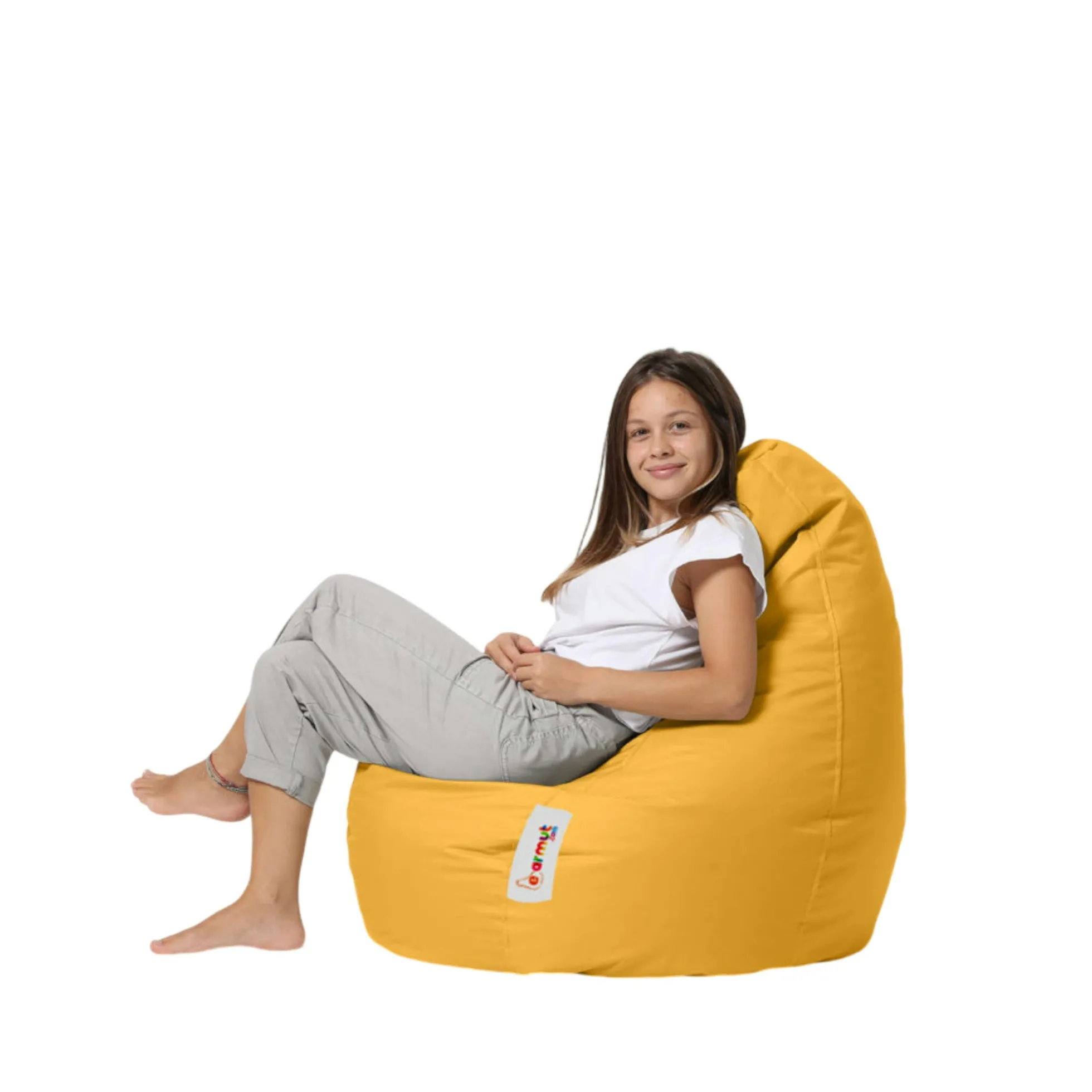 Pouf poire extérieur jaune ARTA