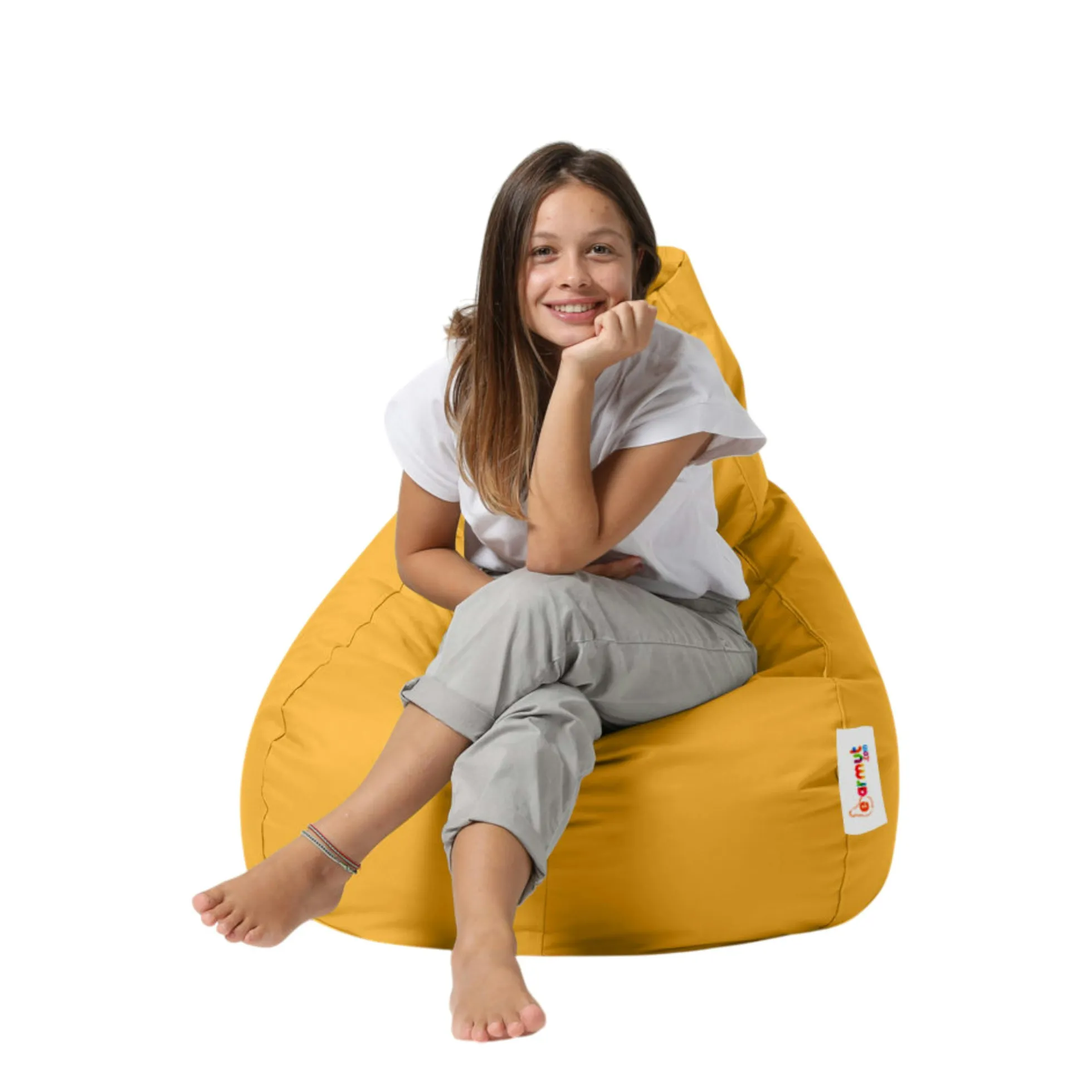 Pouf poire extérieur jaune ARTA
