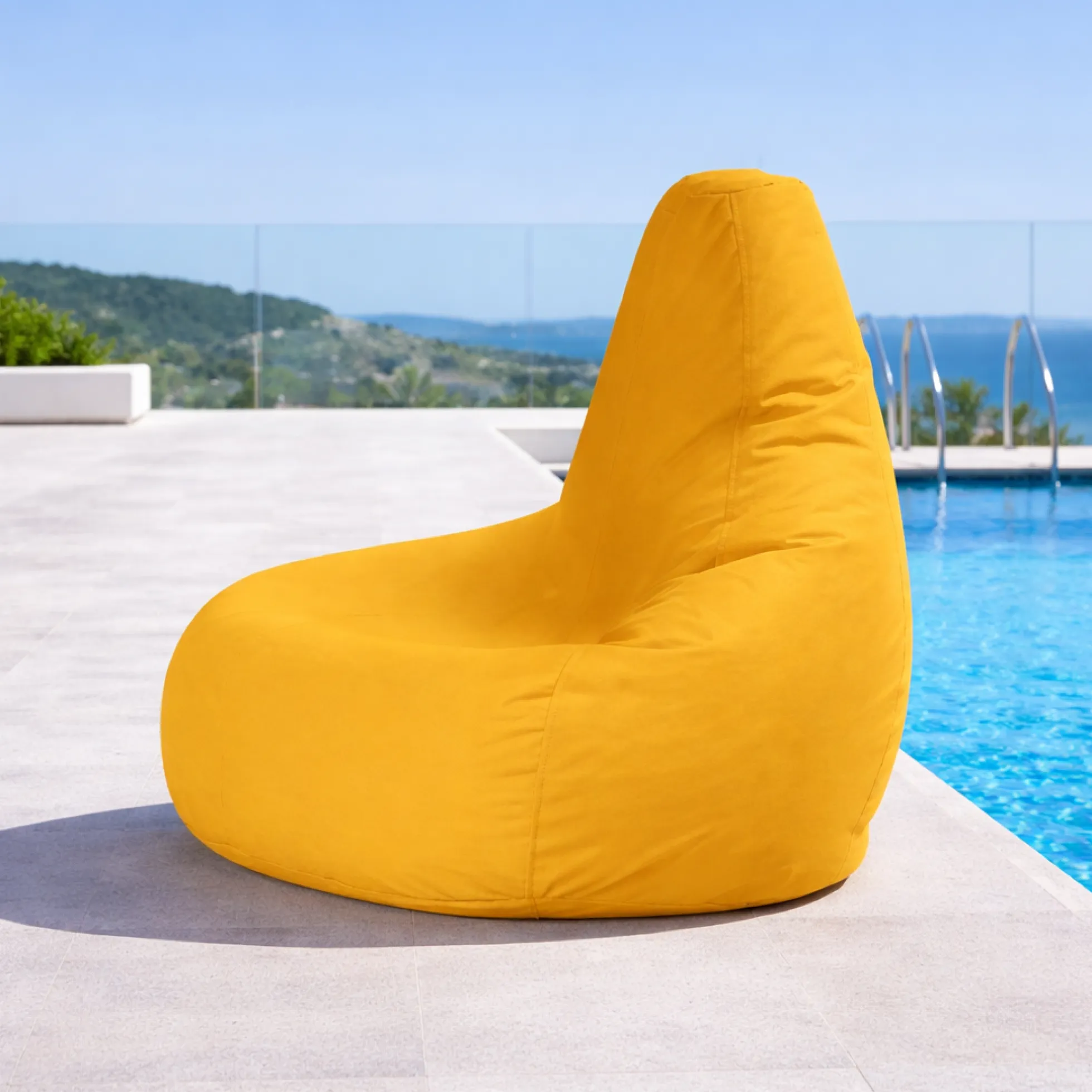 Pouf poire extérieur jaune ARTA