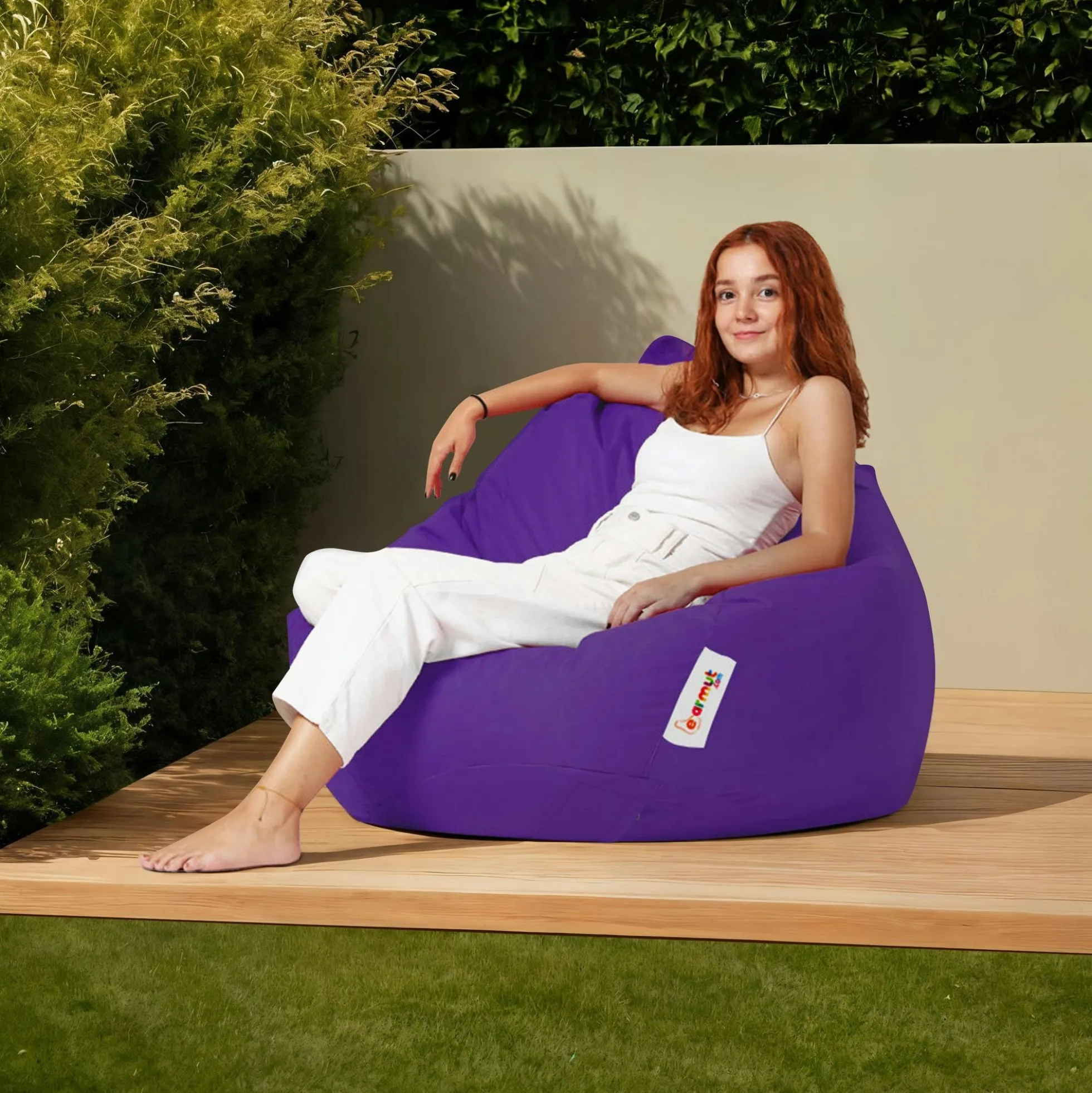Pouf poire géant extérieur violet ARTA