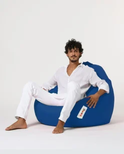 Pouf poire XXL extérieur bleu ARTA