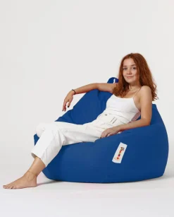 Pouf poire XXL extérieur bleu ARTA
