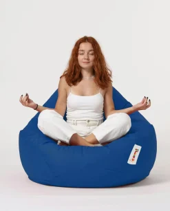 Pouf poire XXL extérieur bleu ARTA