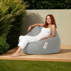 Pouf poire XXL extérieur gris ARTA
