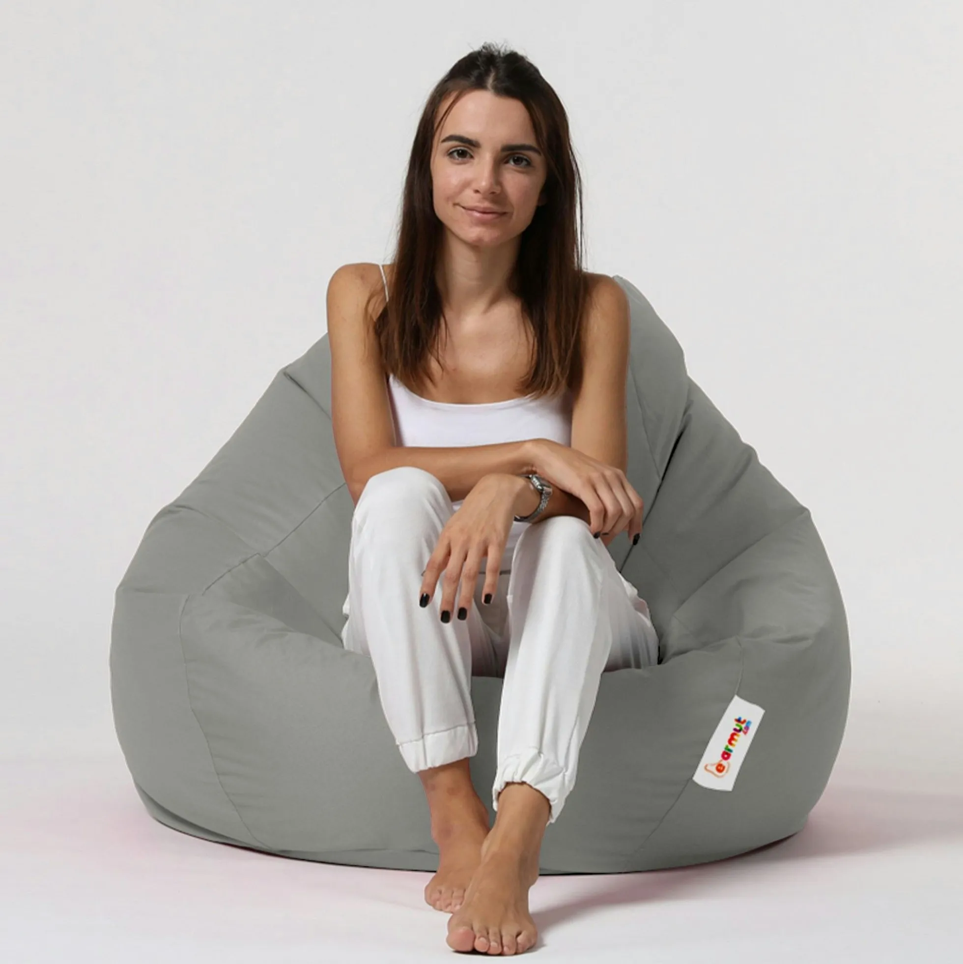Pouf poire XXL extérieur gris ARTA