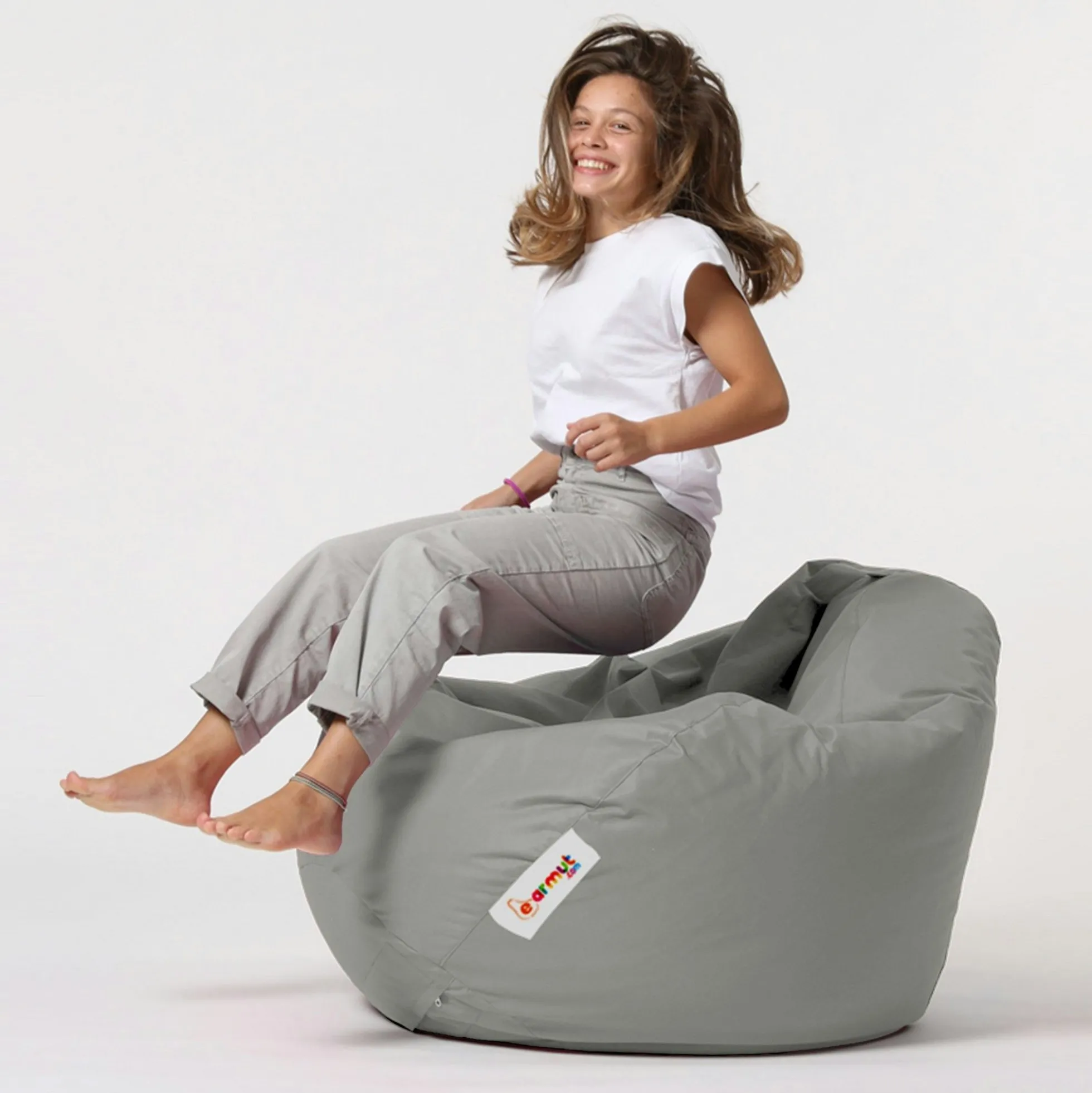 Pouf poire XXL extérieur gris ARTA