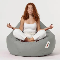 Pouf poire XXL extérieur gris ARTA