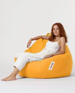 Pouf poire XXL extérieur jaune ARTA